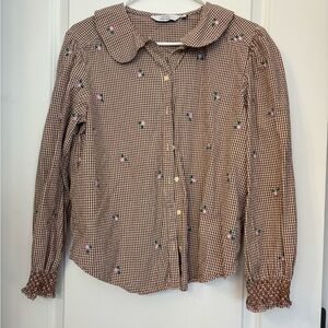 & Other Stories Brown Gingham Top